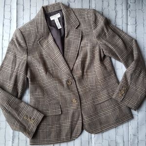 Covington houndstooth plaid button blazer